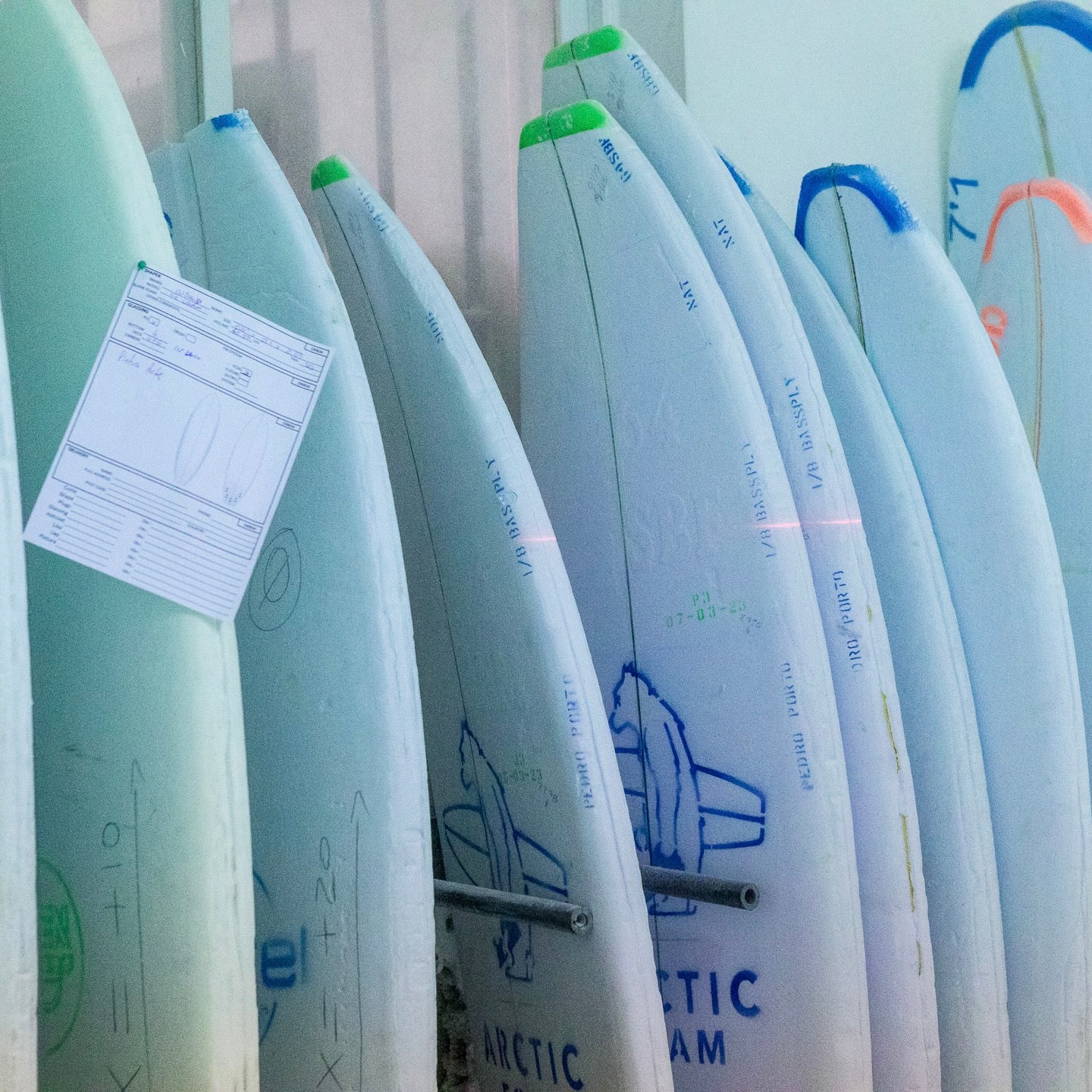 Polyurethane surfboard blanks.