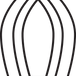 An icon representing surfboard size. 